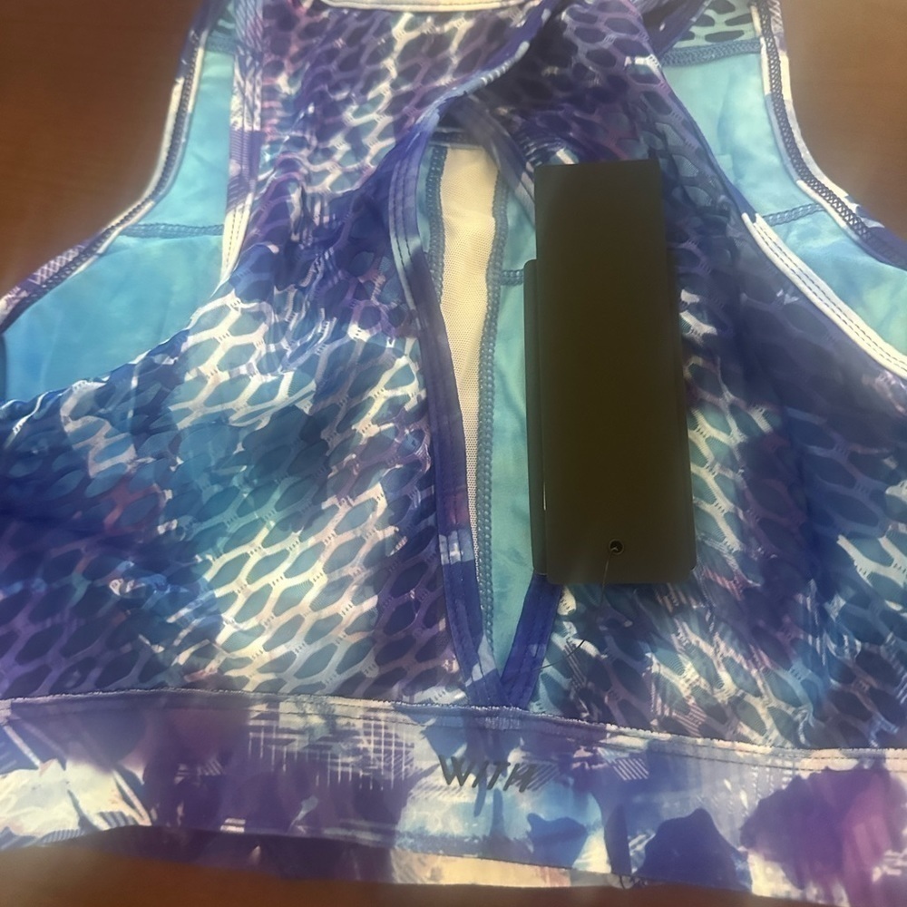 New Peloton Blue Moves High Neck Bra WITH Sports Bra Size Small Medium - Picture 4 of 6